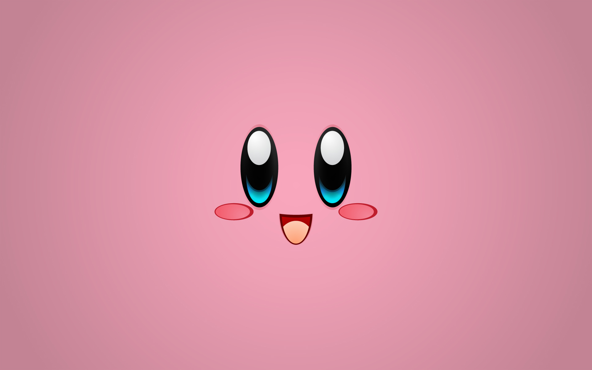 Kirby face on pink