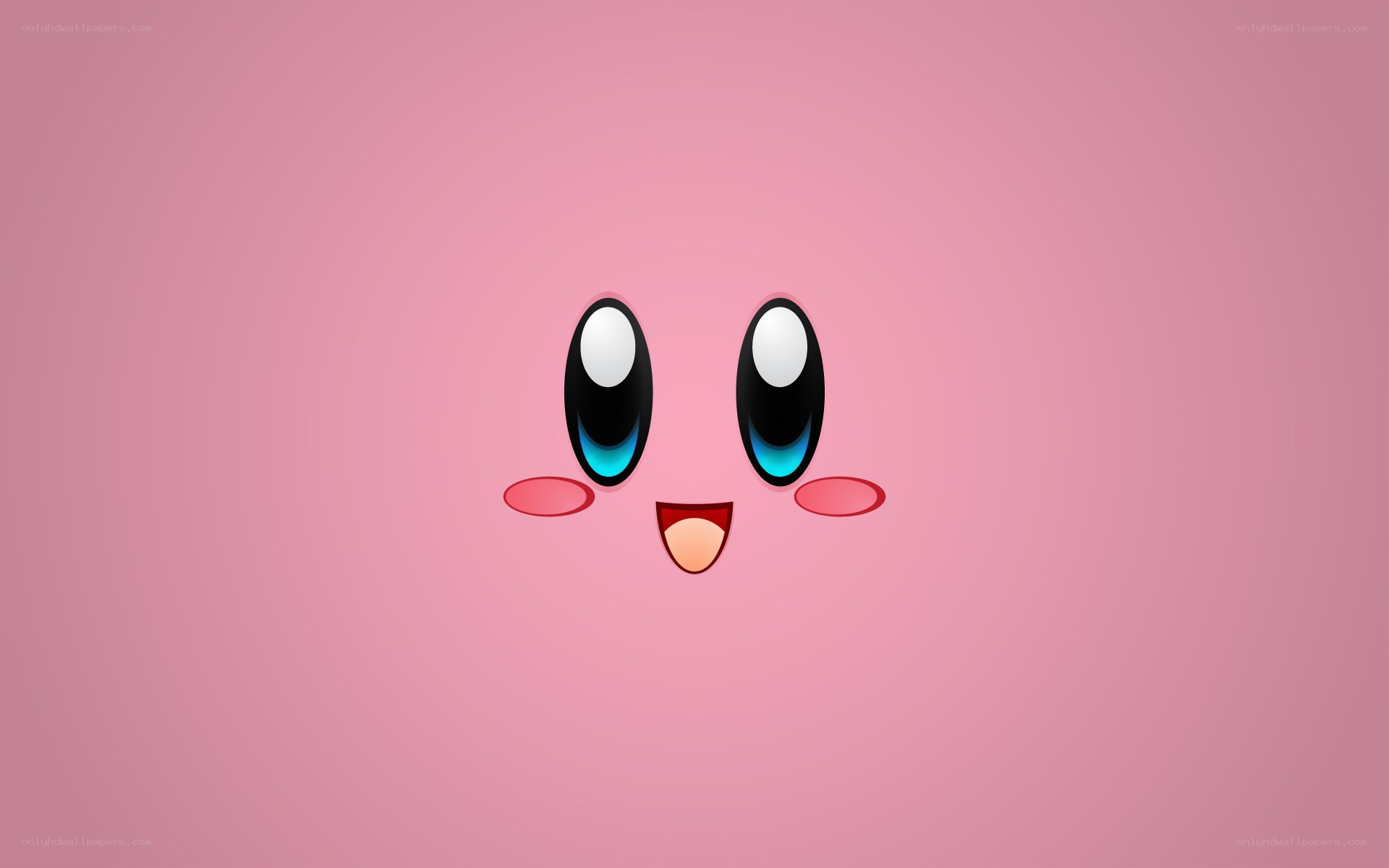 Kirby face on pink