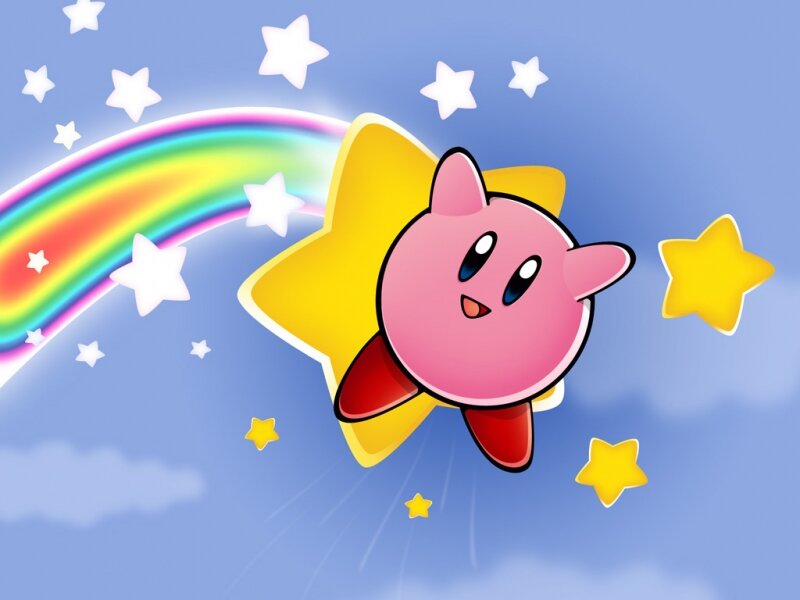 Kirby Flying with a Star — Blue