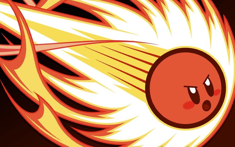 Kirby in fire form