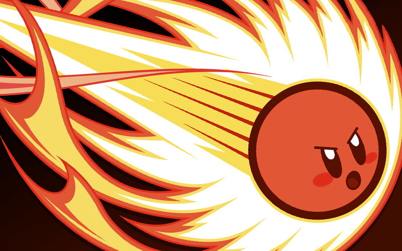 Kirby in fire form