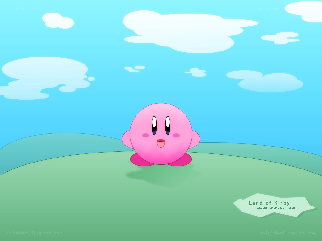 Kirby on a green hill