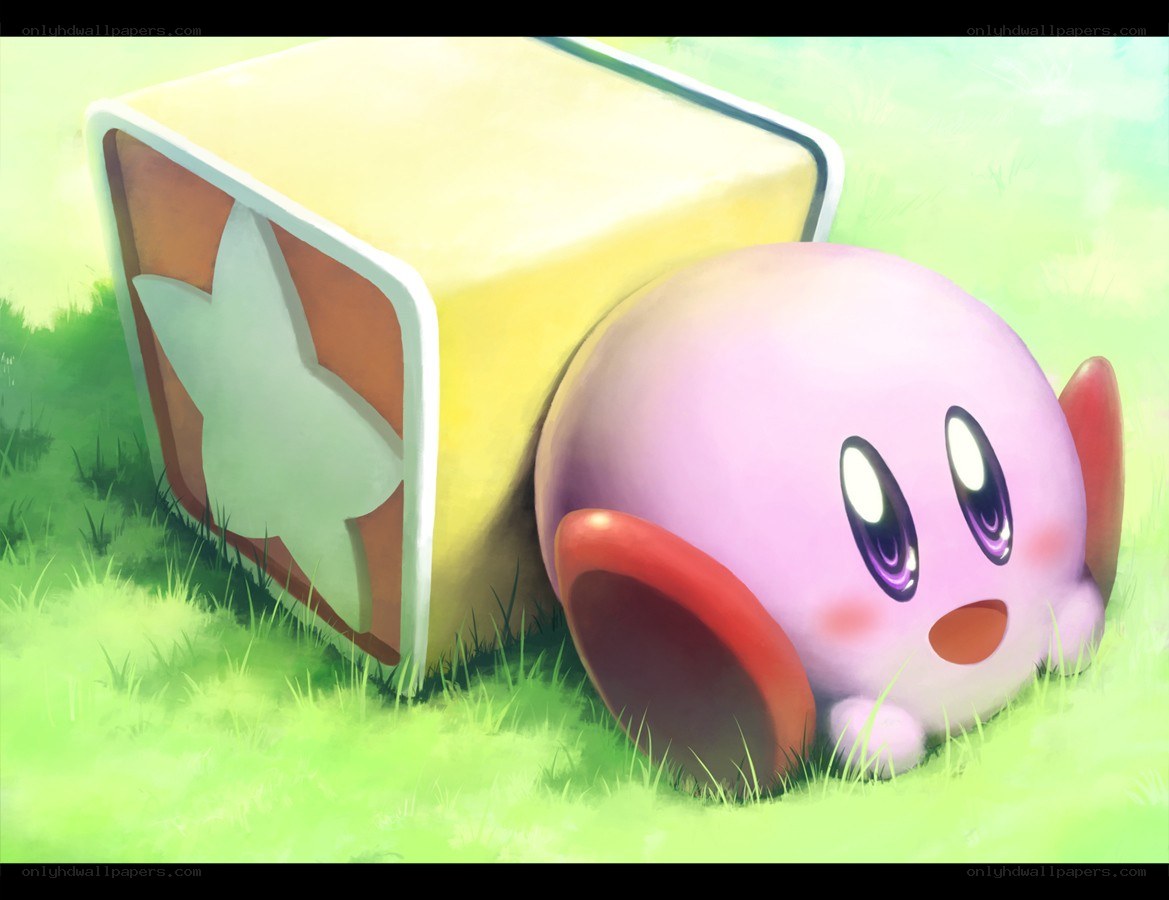 Kirby resting in the grass
