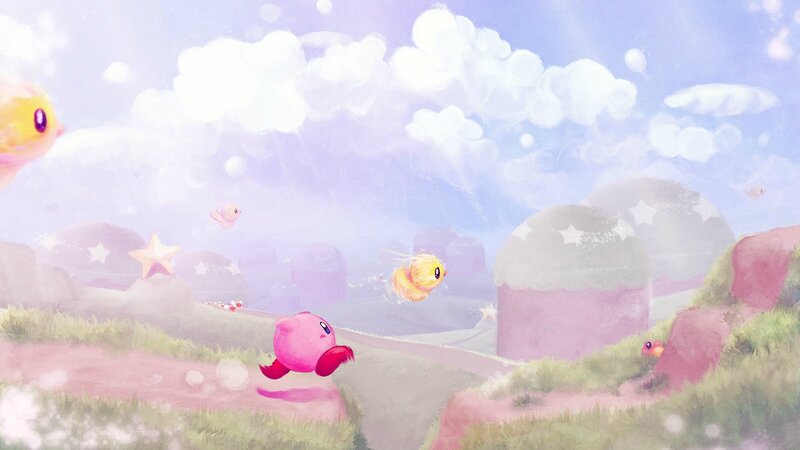 Kirby Running on a Hill