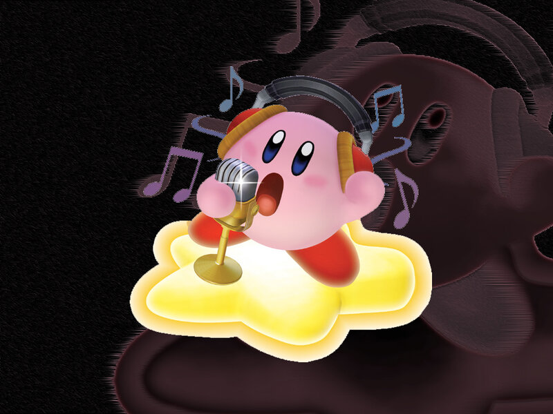 Kirby Singing into Microphone