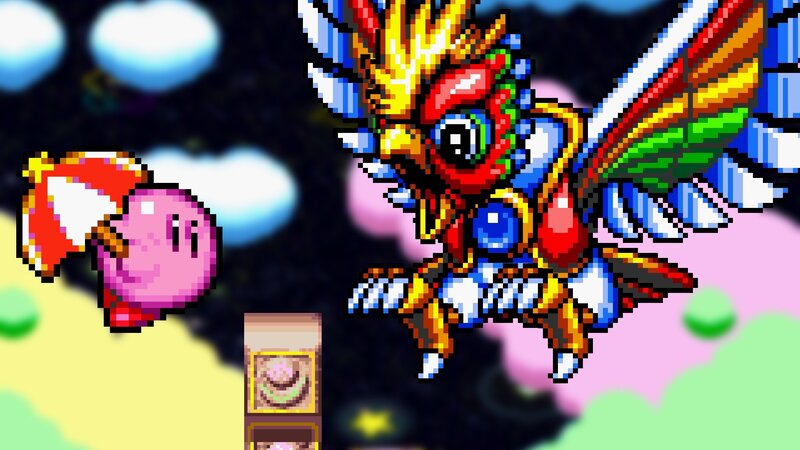 Kirby vs. a giant bird
