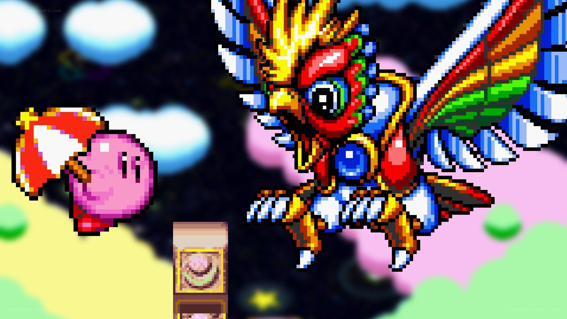 Kirby vs. a giant bird