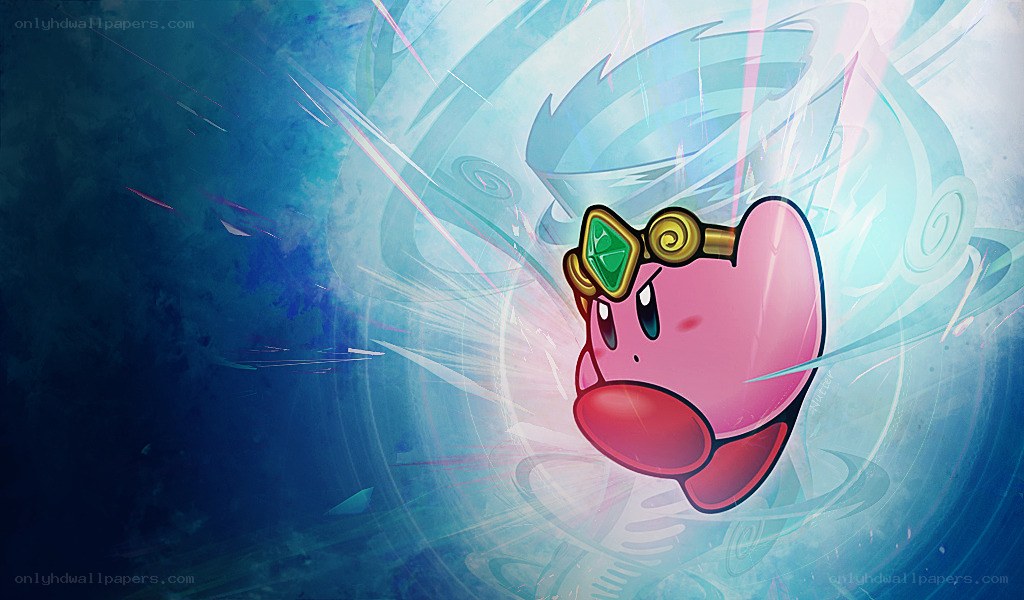 Kirby with goggles in motion