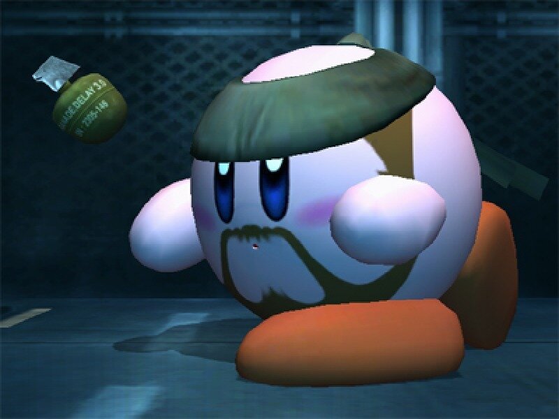 Kirby with grenade