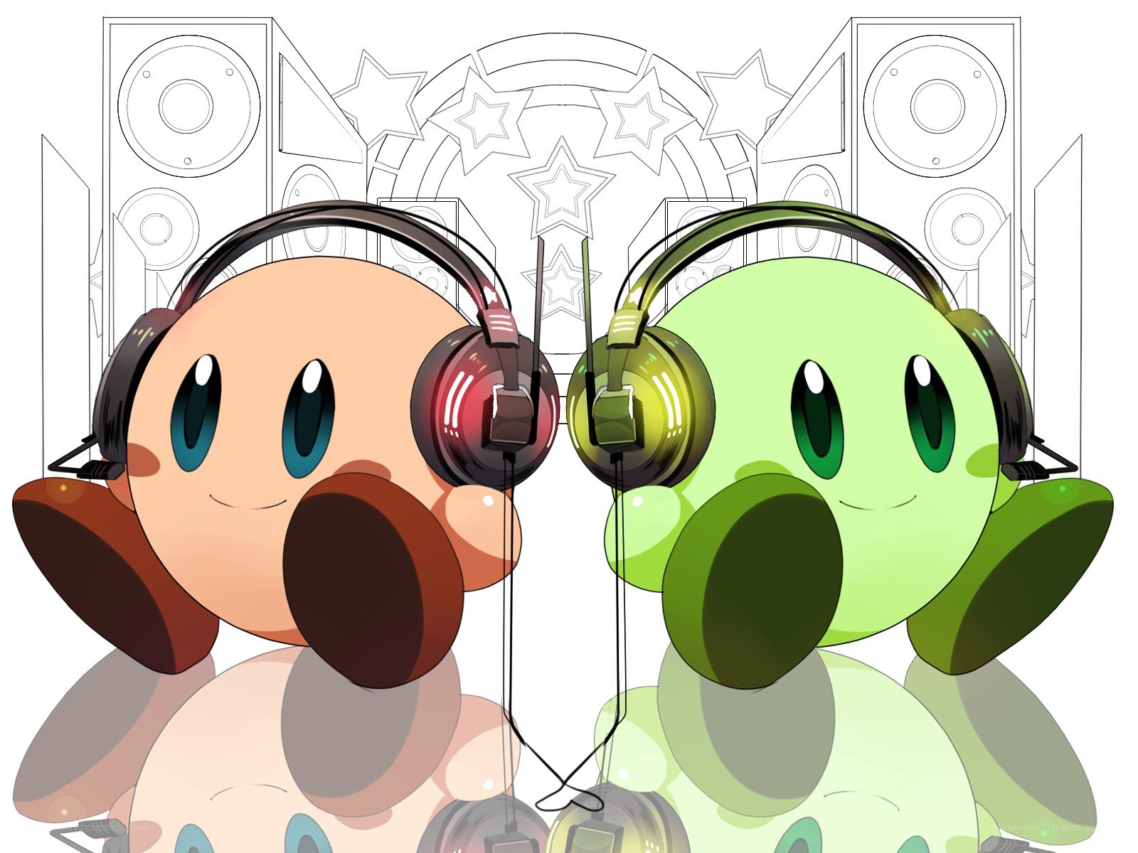 Kirby with headphones