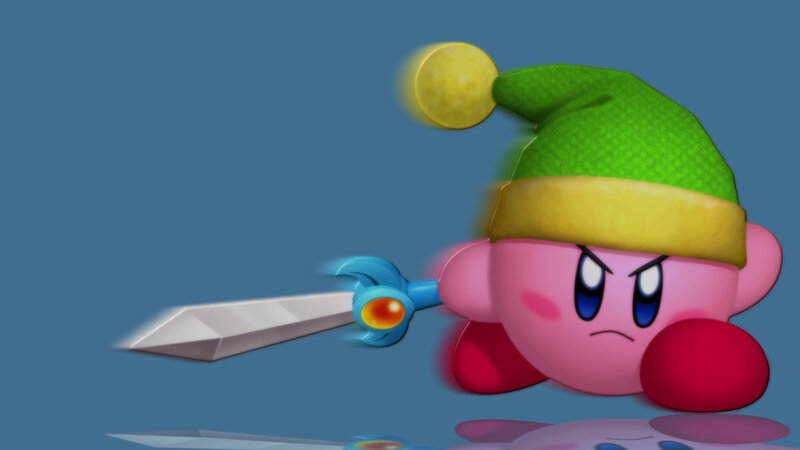 Kirby with Sword — Pink, Determined