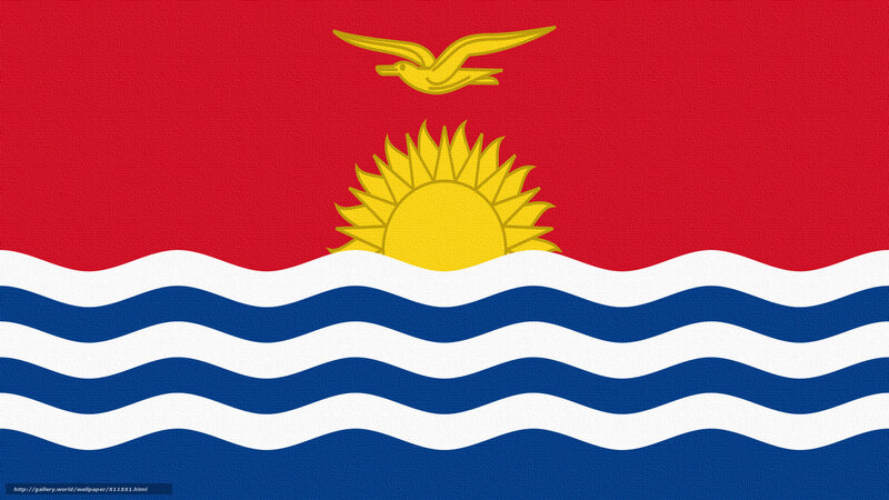 Kiribati flag with sun and bird