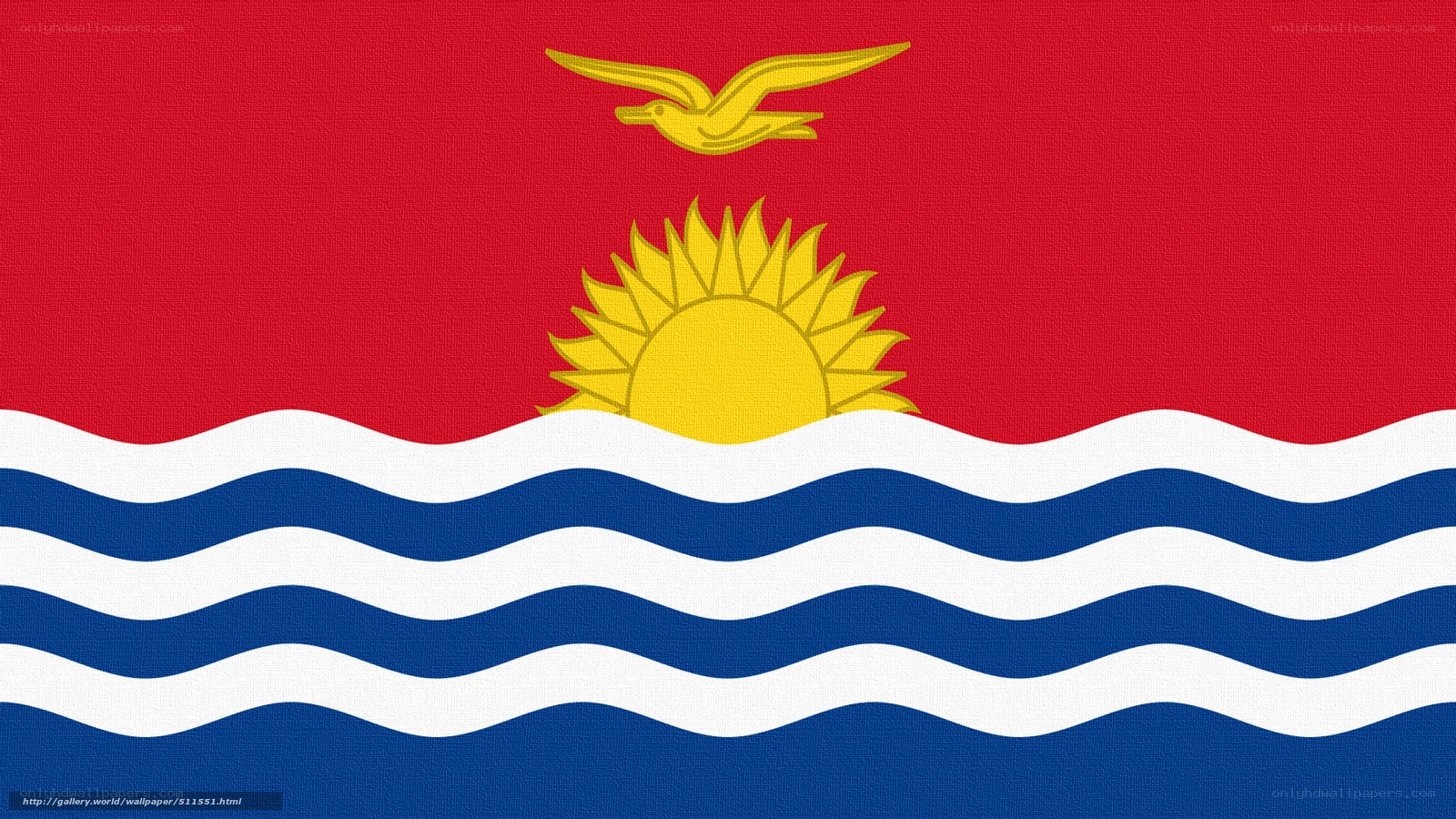 Kiribati flag with sun and bird