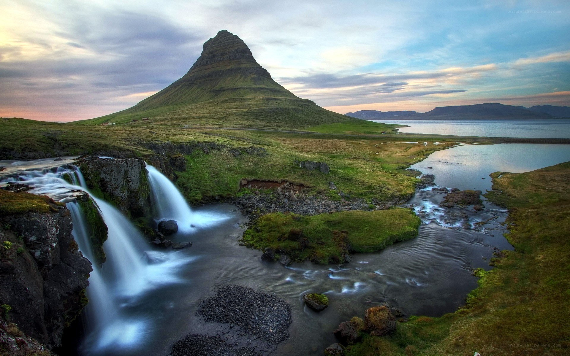 Kirkjufell mountain and waterfall