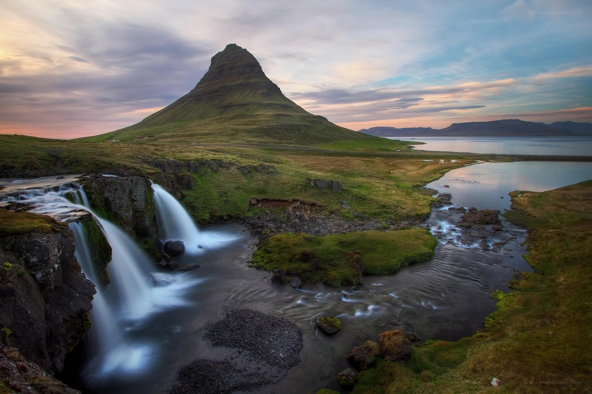 Kirkjufell mountain and waterfall