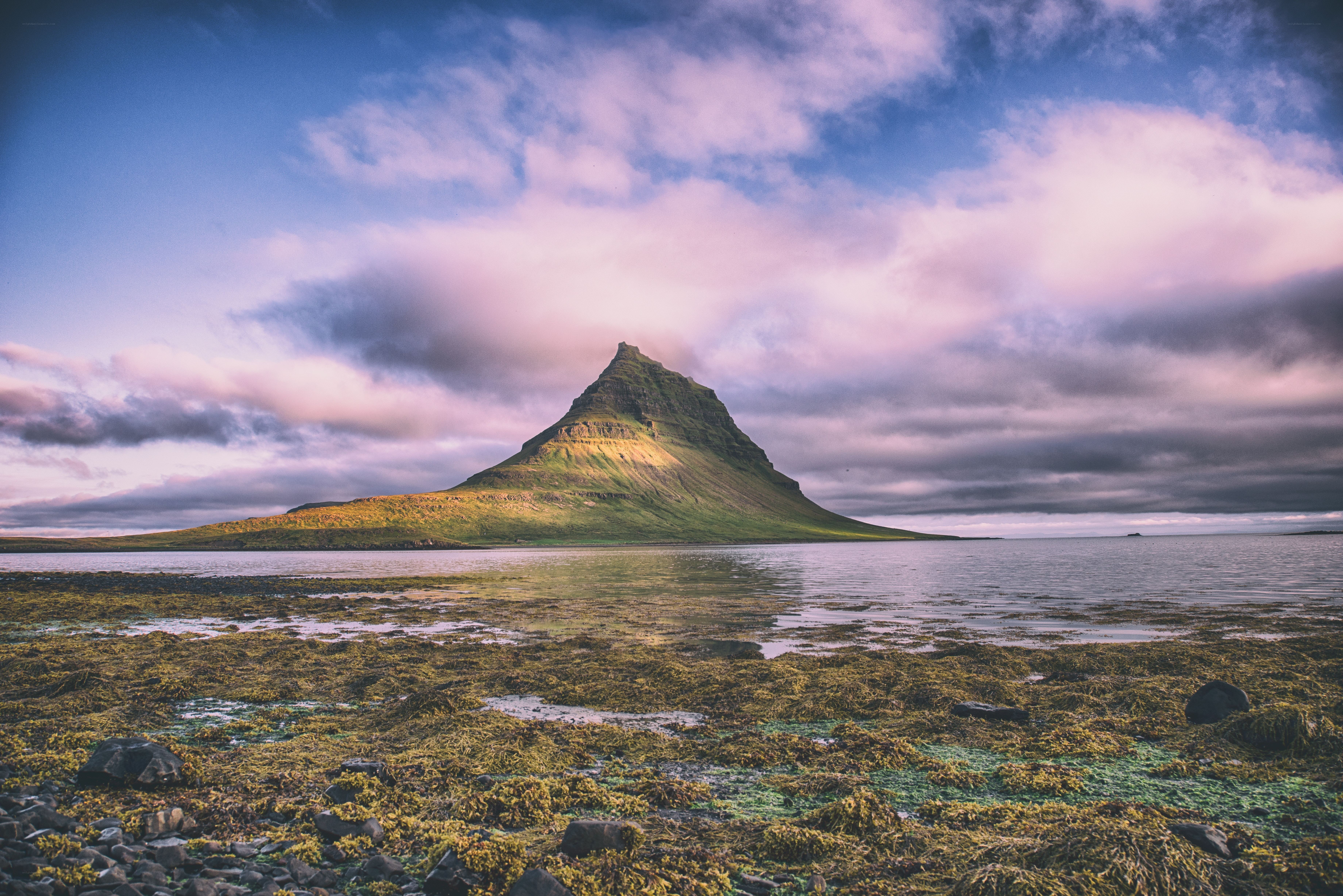 Kirkjufell mountain at sunset