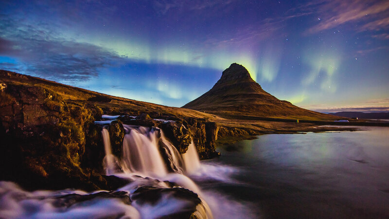 Kirkjufell Mountain — Blue, Dramatic, Night