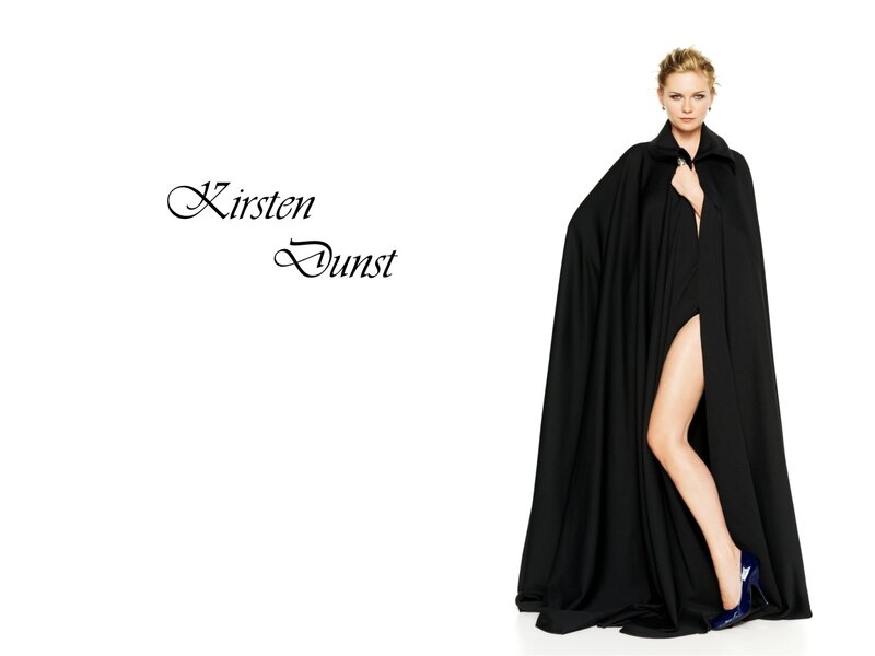 Kirsten Dunst in black cape