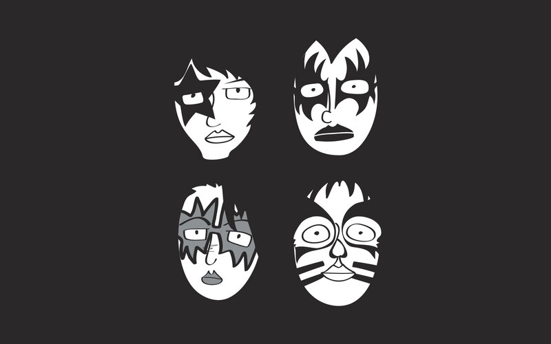 Kiss band character faces