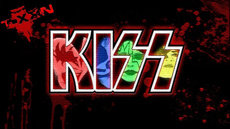 KISS band logo with faces