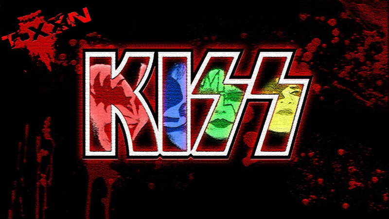 KISS band logo with splattered design