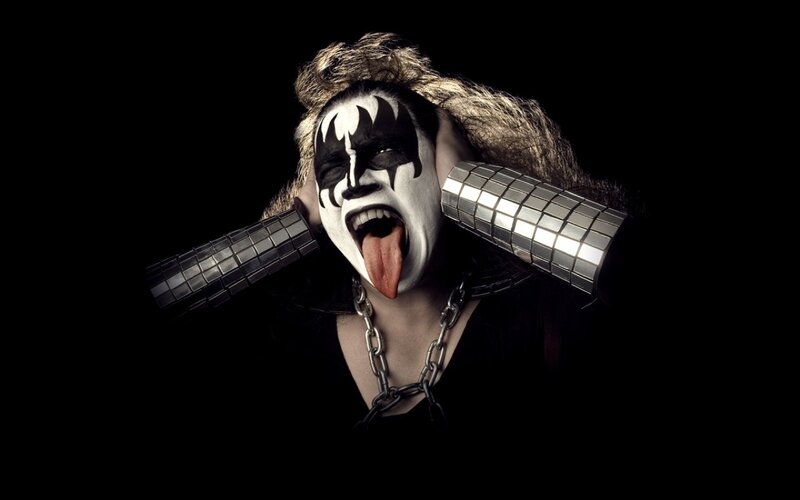 KISS band member in makeup
