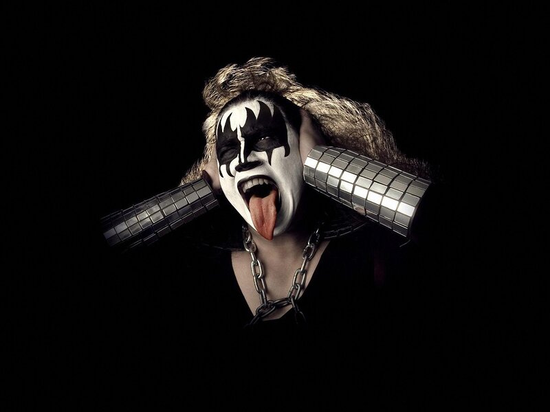 KISS band member in makeup
