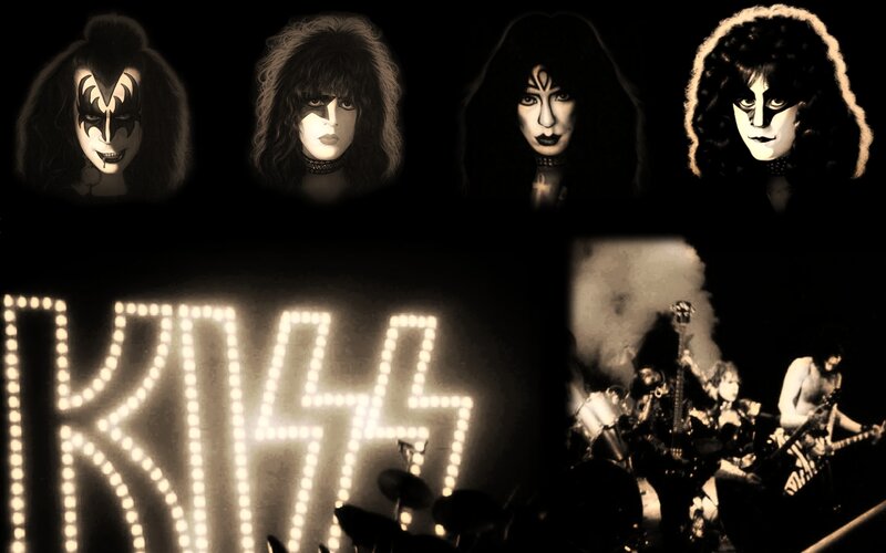 KISS band members and stage