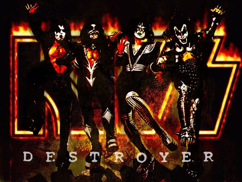 KISS Band Members — Black, Dramatic, Digital Art, Fire