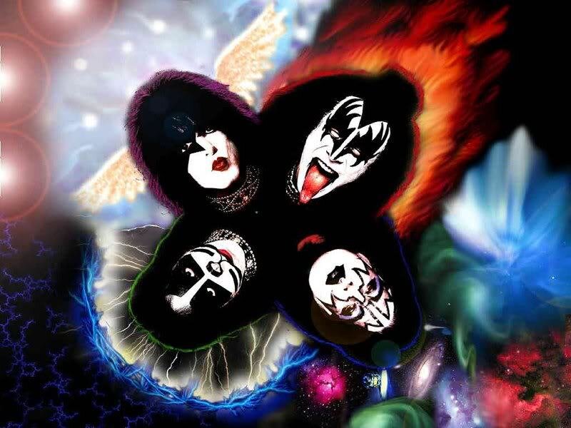 KISS Band Members — Black, Dramatic, Digital Art, Makeup
