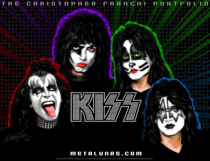 KISS Band Members — Black, Dramatic, Digital Art