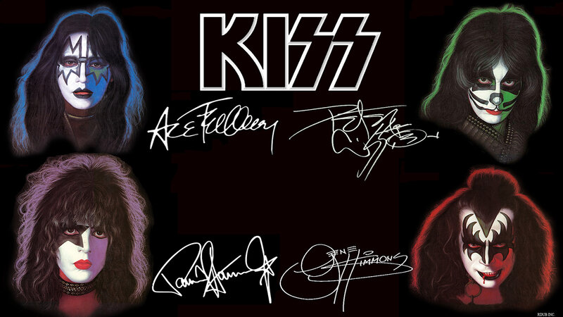 KISS Band Members — Black, Dramatic, Illustration, Makeup