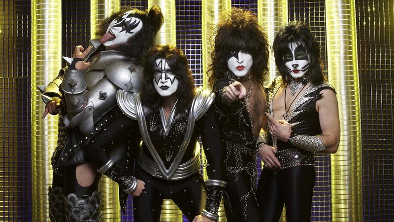 KISS Band Members — Black, Dramatic, Photograph, Makeup, Costumes, Stage Backdrop
