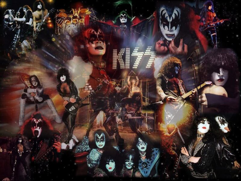 KISS Band Members Collage — Black