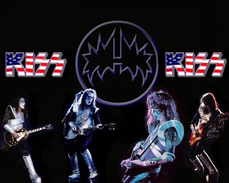 KISS band members on stage