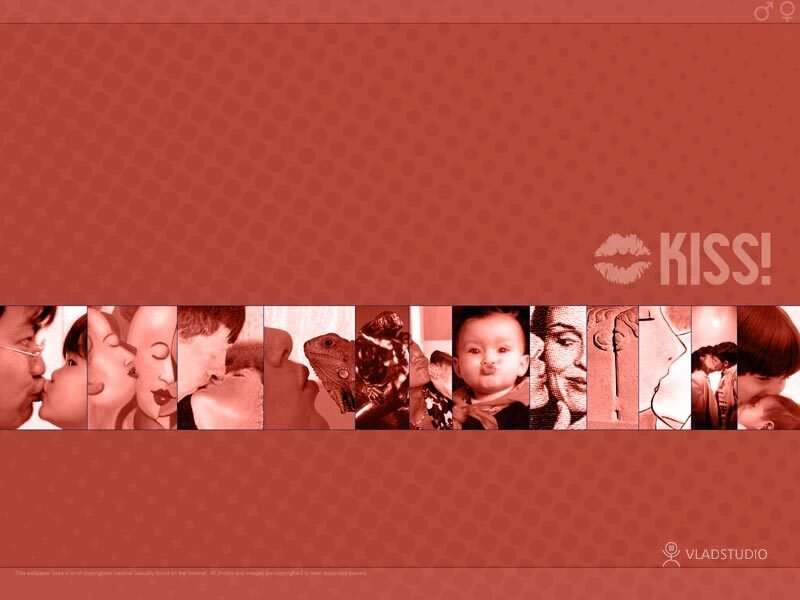 kiss collage wallpaper