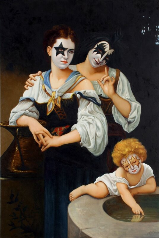 Kiss-inspired family portrait