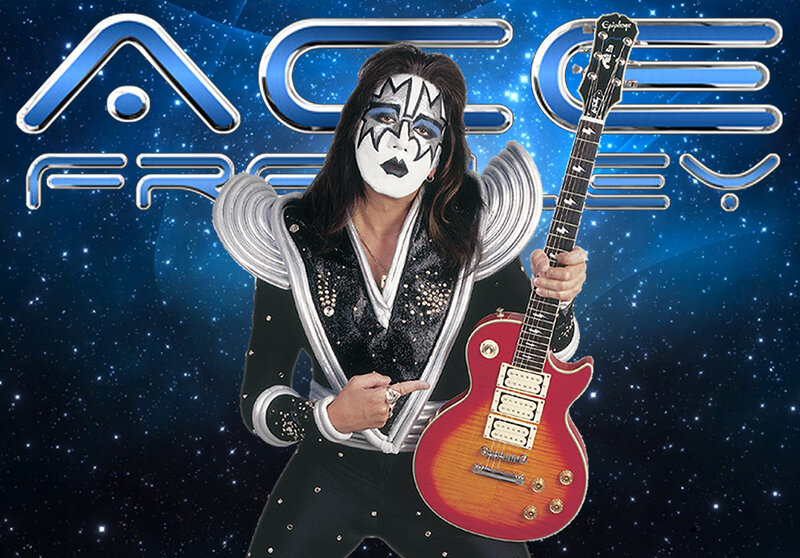 Kiss tribute performer with guitar