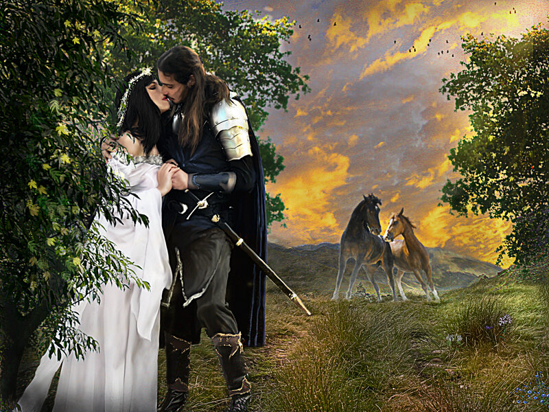 Kissing Couple in Armor