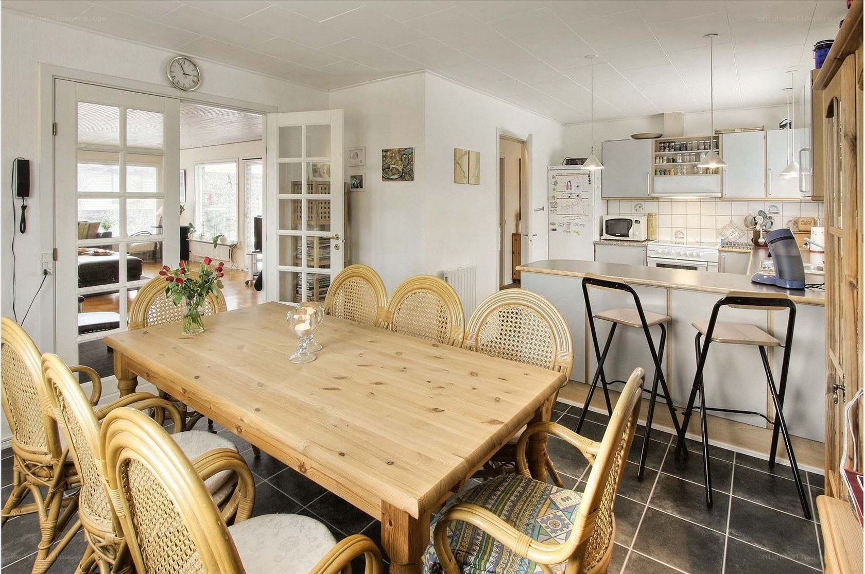 kitchen and dining area