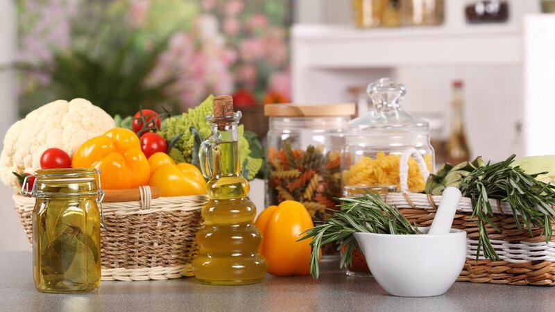 Kitchen Ingredients on Counter