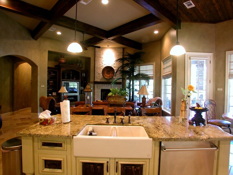 Kitchen Island with Sink — Beige