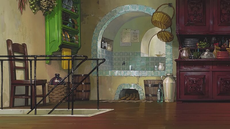 Kitchen with Arched Fireplace