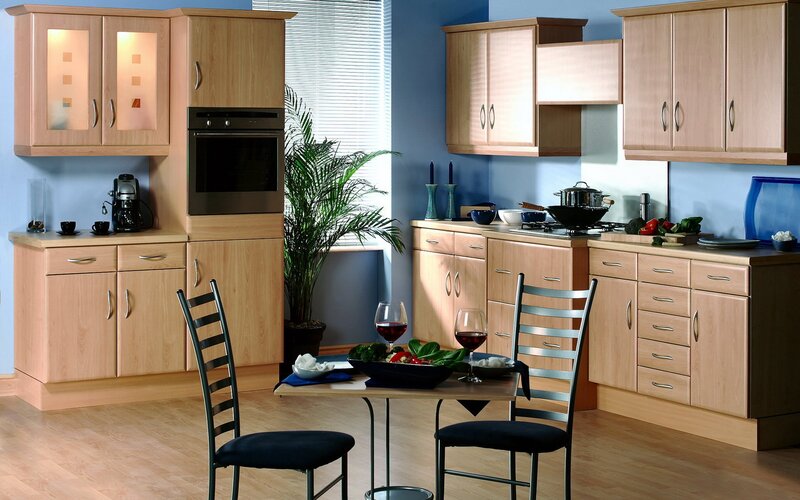 Kitchen with Dining Table — Brown, Calm