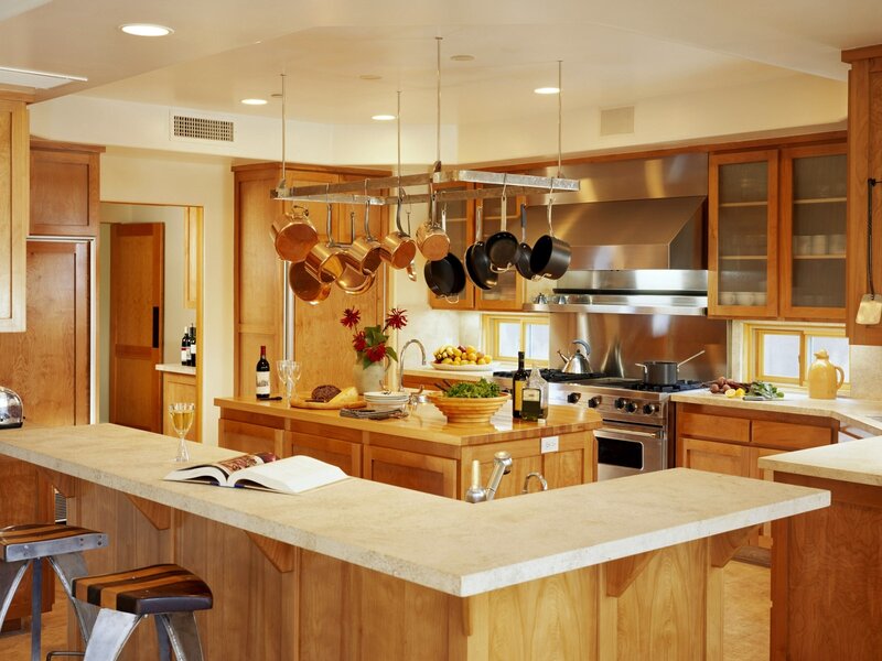 Kitchen with Hanging Pots