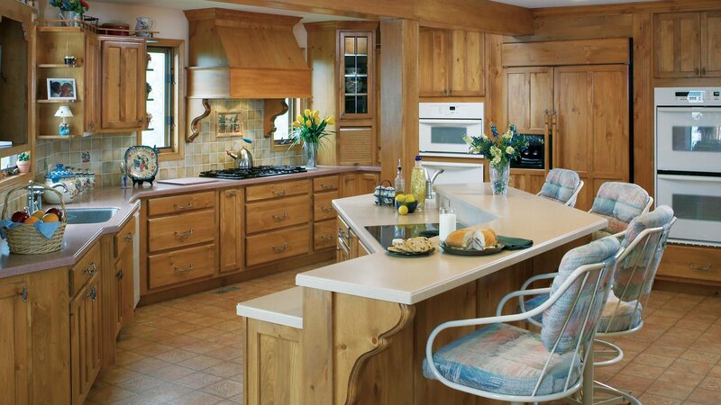Kitchen with Island — Brown, Calm