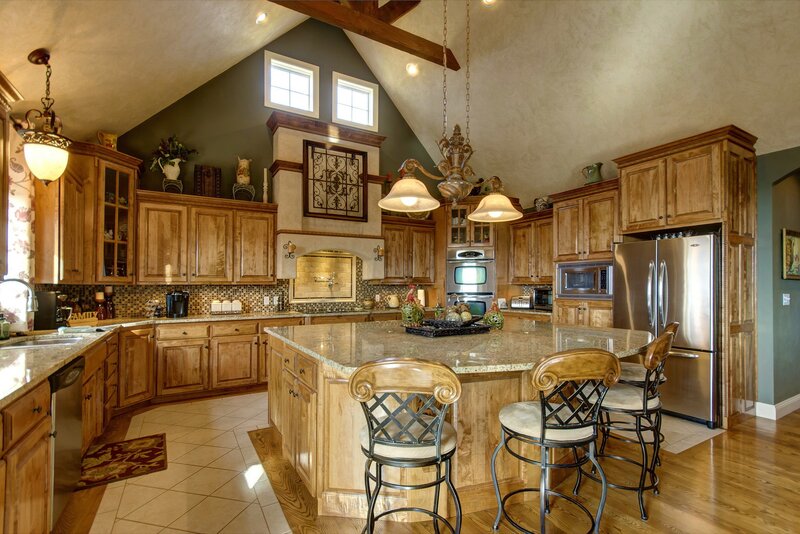 Kitchen with Island — Brown, Warm, Afternoon