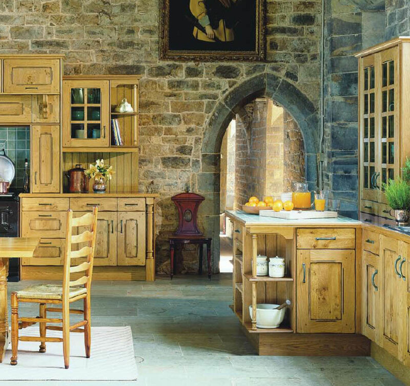Kitchen with Stone Walls — Brown