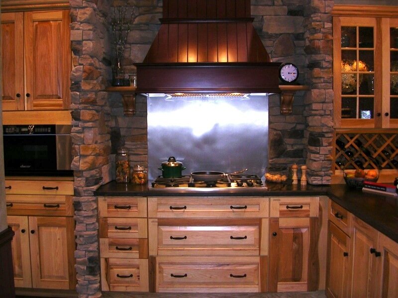 Kitchen with Stone Walls