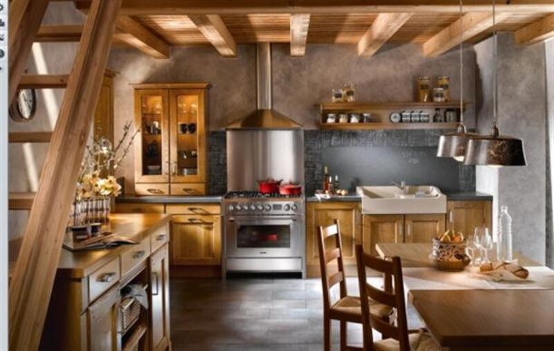 Kitchen with Wooden Cabinets — Brown, Cozy